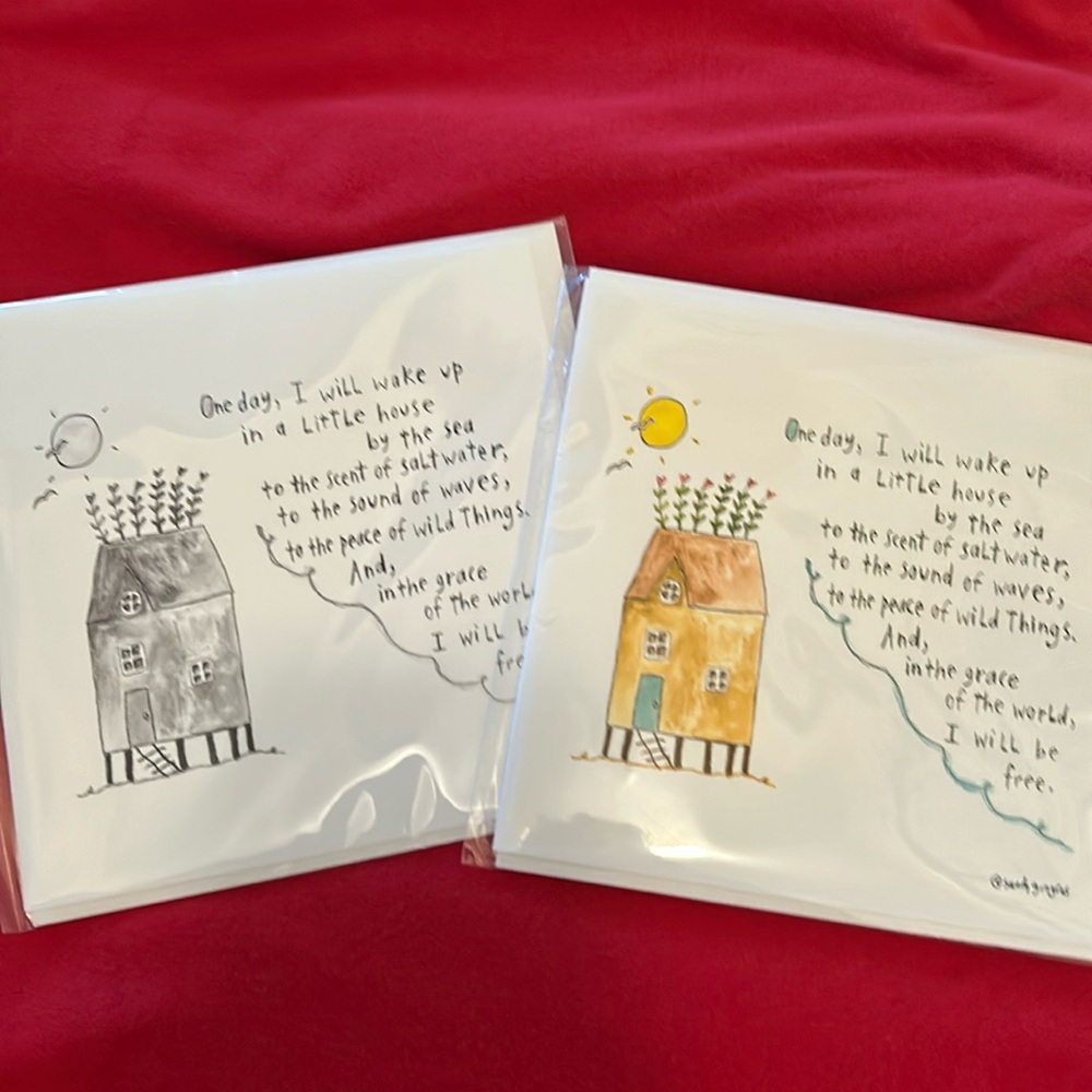 2 beach notecards